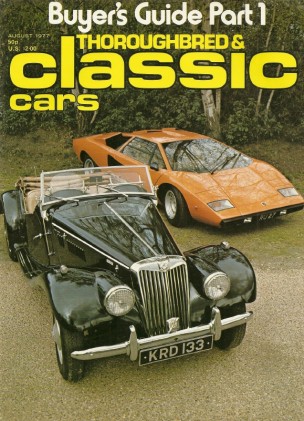 THOROUGHBRED & CLASSIC CARS 1977 AUG - NAPIER-RAILTON, ROLLS, BMW,LAMBO, AUSTIN